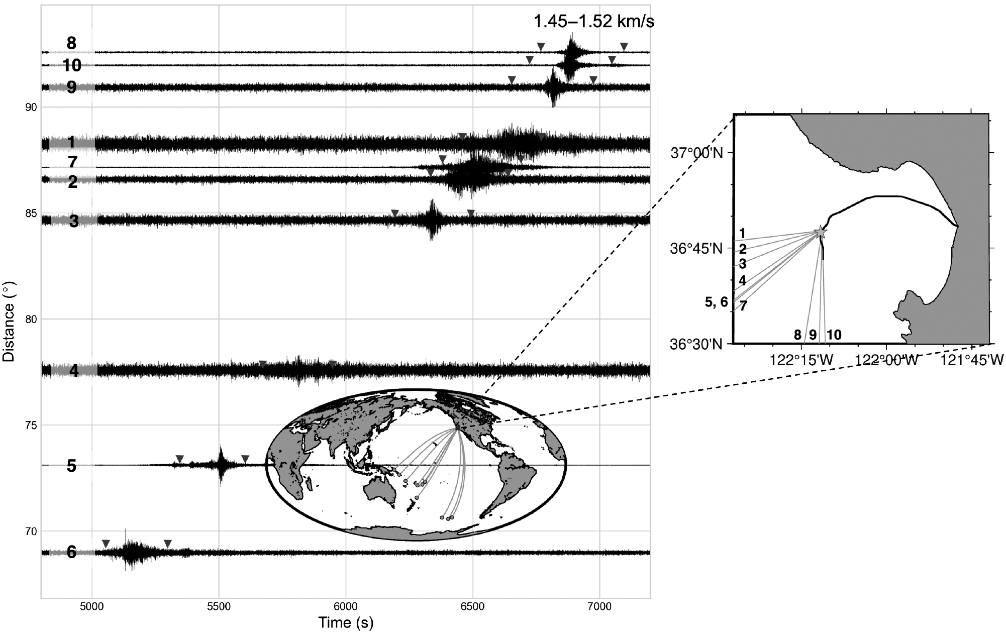 Automatic event detection around October 2022 Mw5 San Jose earthquake.