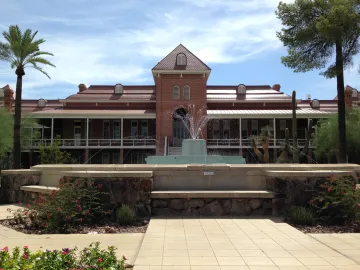 Old Main, the original and oldest university building and the focal point of the campus