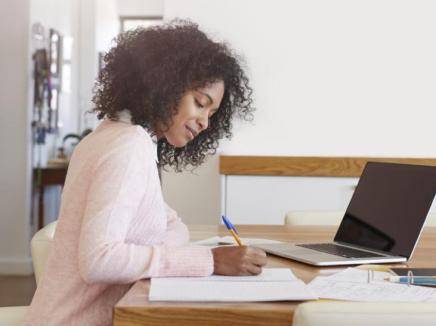 Woman on a laptop computer