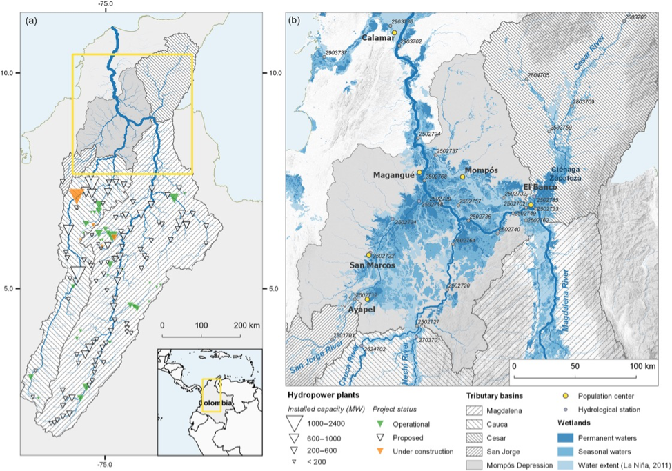 Maps showing selected sites for detailed study of lateral connectivity