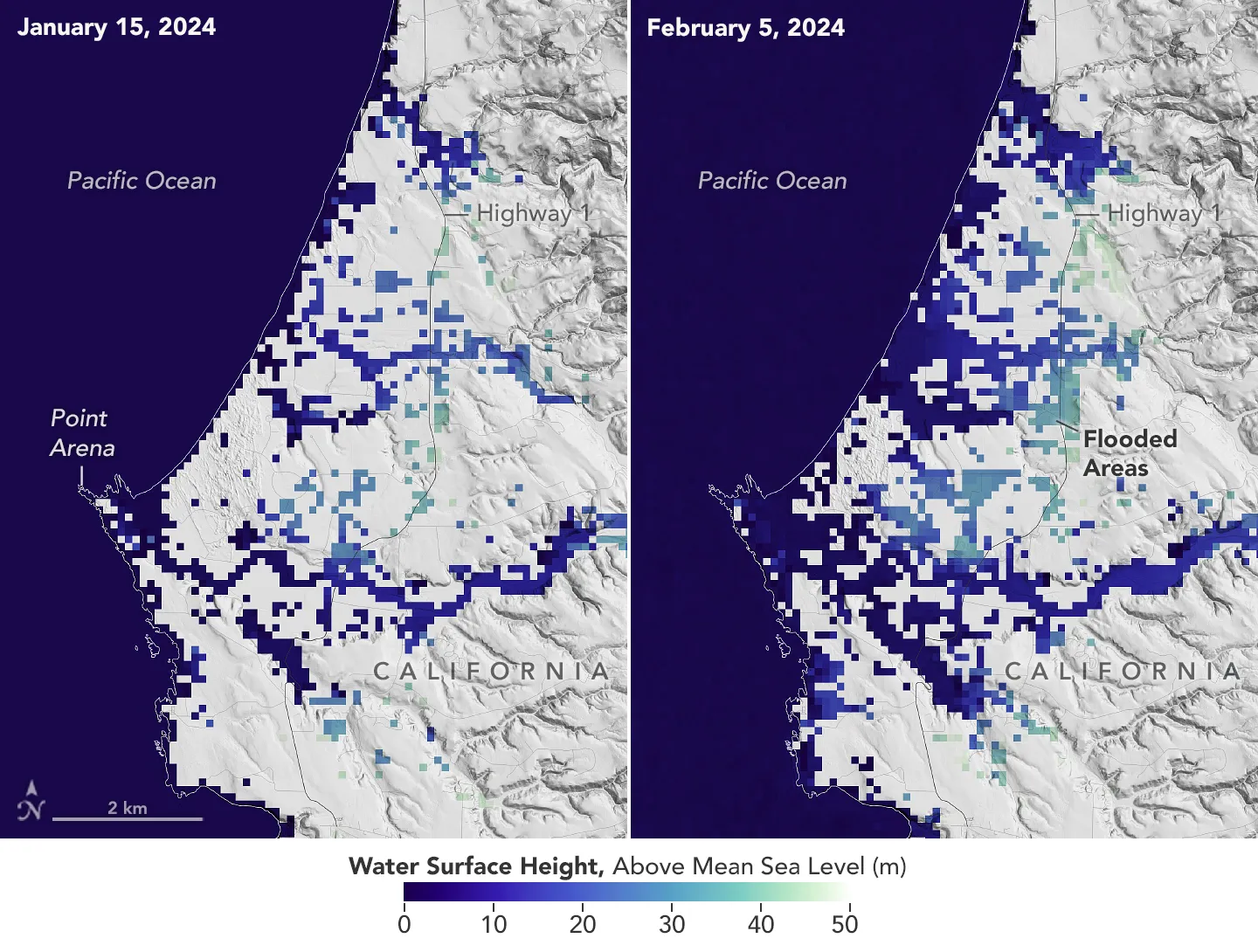 slide 4 - SWOT Satellite Catches Coastal Flooding During California Storms 