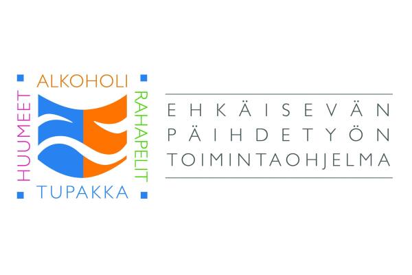 EPT logo, jossa alkoholi, tupakka, huumeet ja rahapelit mainittu