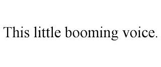 THIS LITTLE BOOMING VOICE.