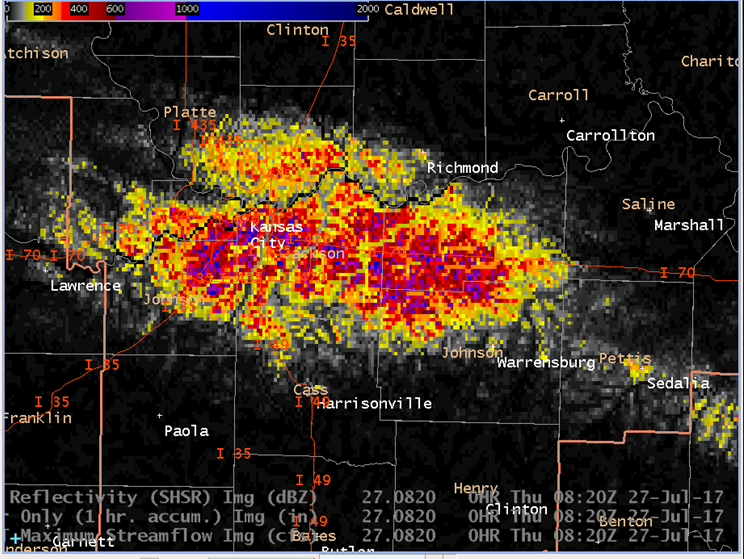 Screenshot of FLASH Streamflow product in CAVE