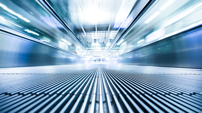 zoomed in escalator step