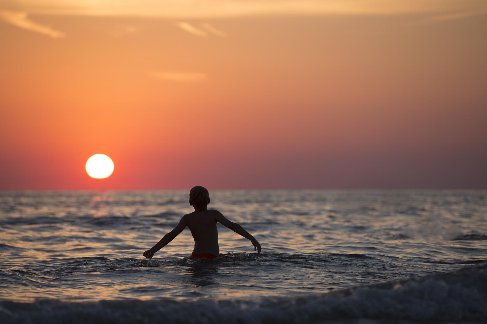 A person swimming