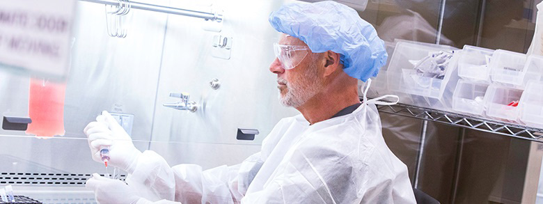 A medical researcher conducting tests.