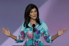 Former Ambassador Nikki Haley speaking on the second day of the Republican National Convention on Tuesday, July 16, 2024, in Milwaukee [J Scott Applewhite/AP Photo]