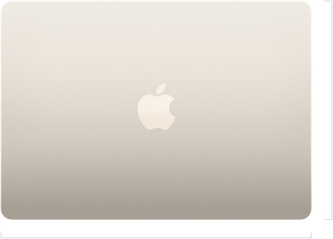 Utsidan av en stängd MacBook Air 13 tum med Apple-logotyp i mitten
