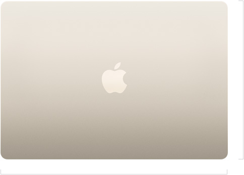 Utsidan av en stängd MacBook Air 15 tum med Apple-logotyp i mitten