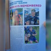 A tribute to former Ardrossan Accies player Euan Thomson in the match programme for Scotland versus New Zealand.