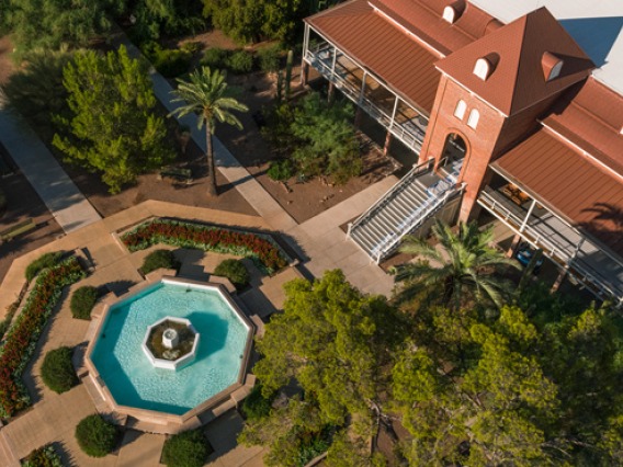 Top view of old main