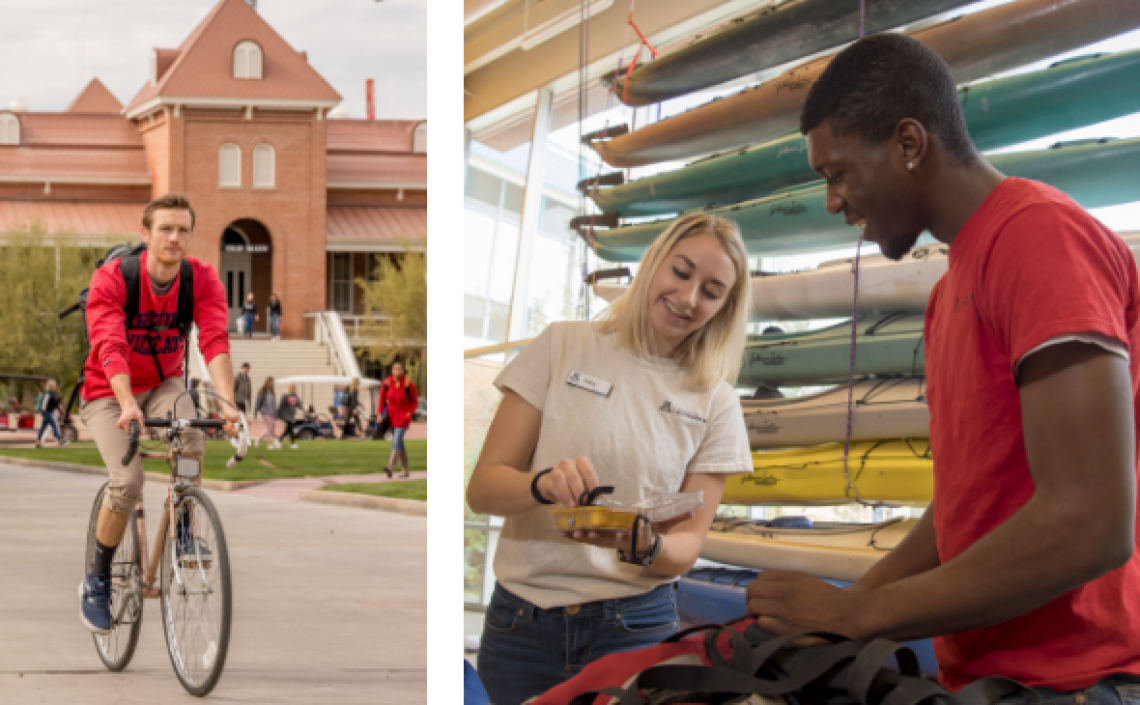 Collage of students on campus