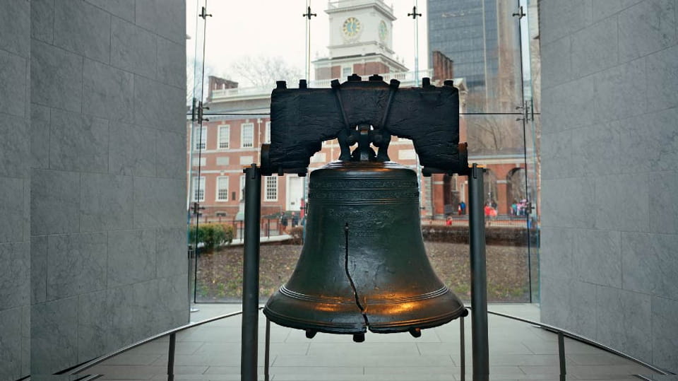 Photo of the Liberty Bell in Philadelphia.