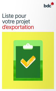 Illustration d'un presse-papiers aux couleurs vives avec le texte Liste pour votre projet d'exportation