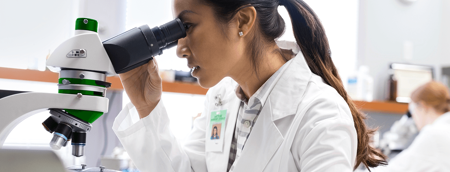 Scientist in a lab, working on her specialty