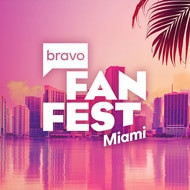 The Bravo Fan Fest Miami logo overlaid onto the Miami skyline.