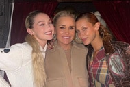 Yolanda Hadid, Gigi Hadid, and Bella Hadid pose together.