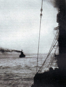 HMS Lion in the North Sea: Lion was Admiral Beatty’s flagship at the Battle of Jutland on 31st May 1916