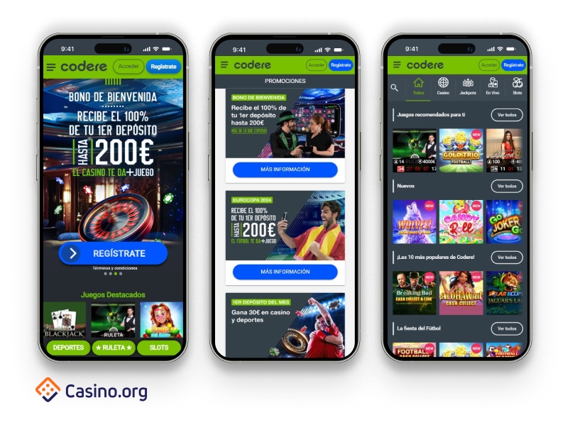 Captura de pantalla de Codere Casino 