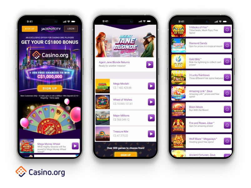 JackpotCity Casino mobile