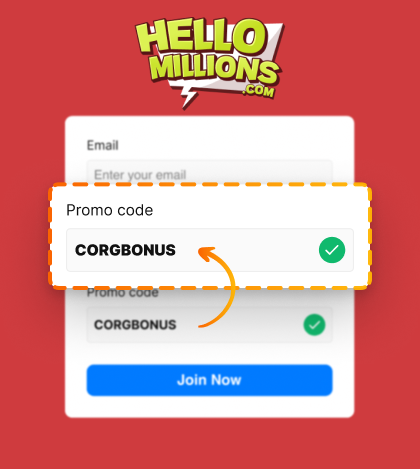 Hello Millions promo code CORGBONUS