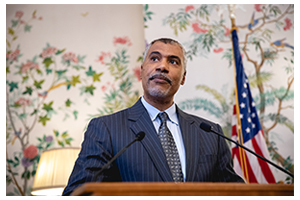 Deputy Assistant Secretary Saunders at Whitlock Hall in Brussels, Belgium, on June 25, 2022