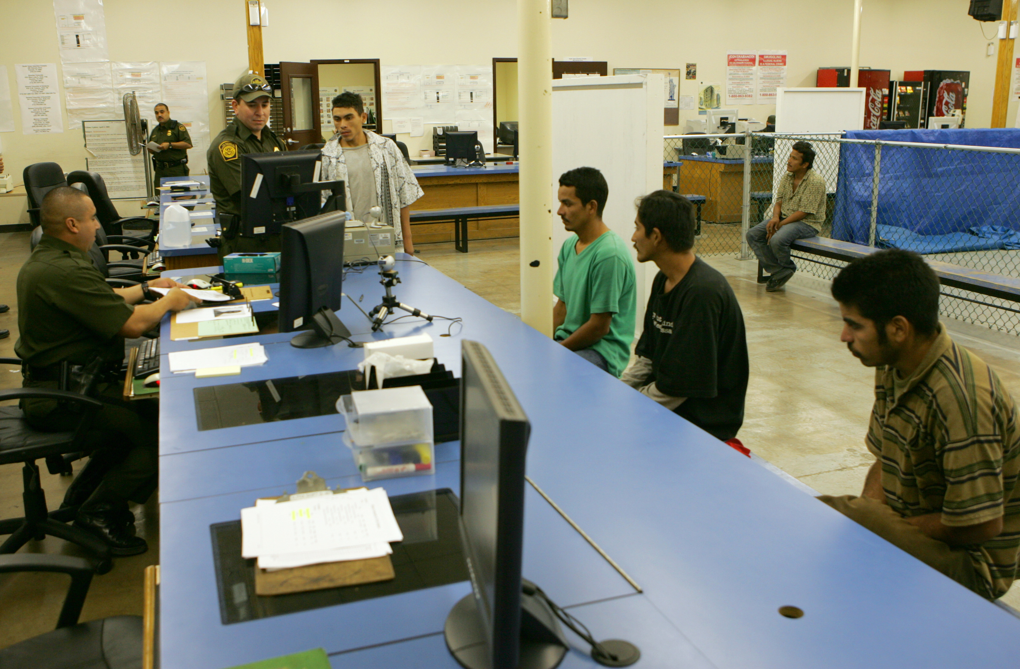 U.S. Border Patrol agents in Rio Grande Valley, Texas process illegal immigrants who attempted to enter the United States.