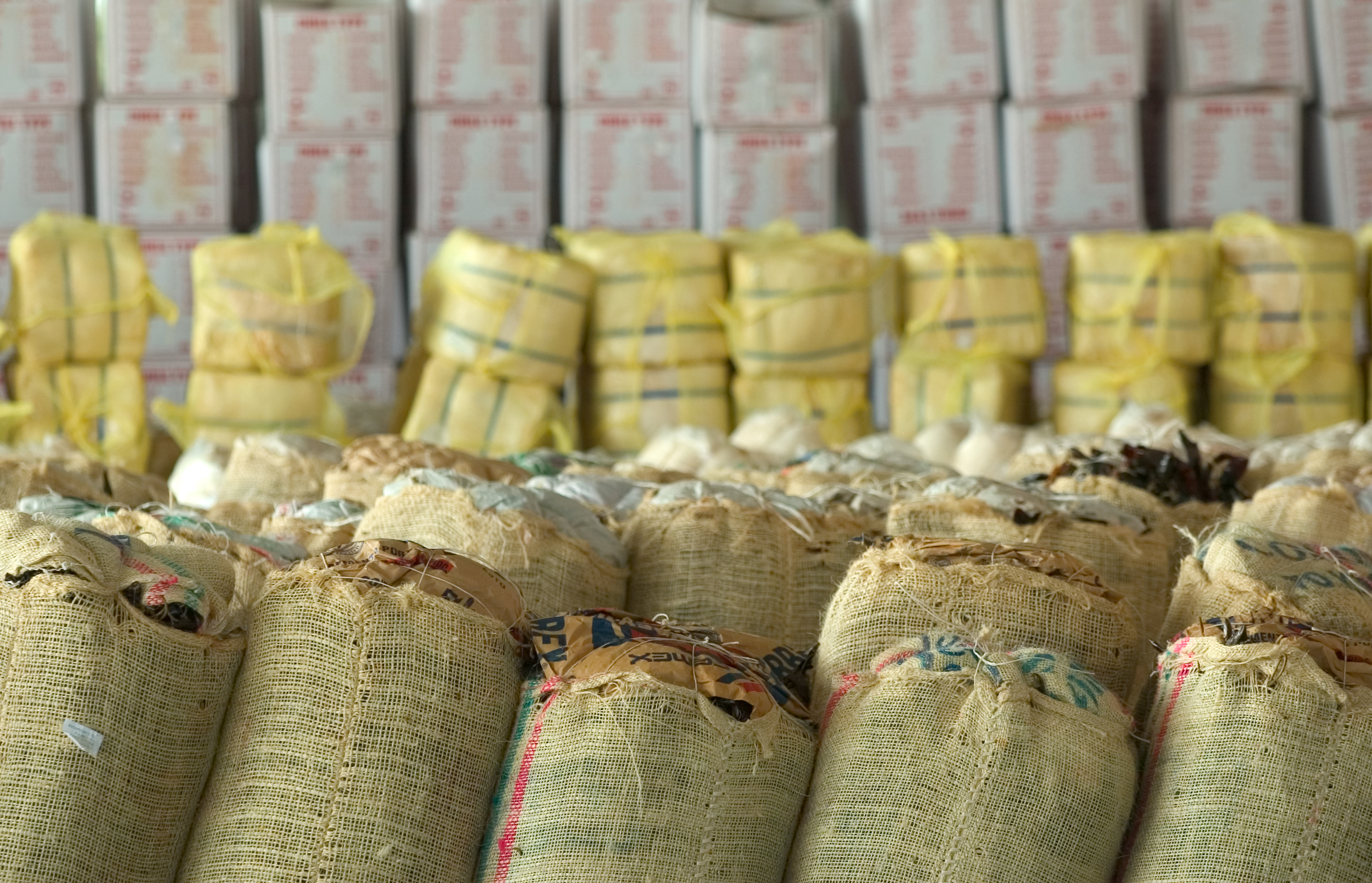 Hot Peppers recently unloaded from trucks crossing into the U.S. await inspection by CBP Agriculture Specialists.