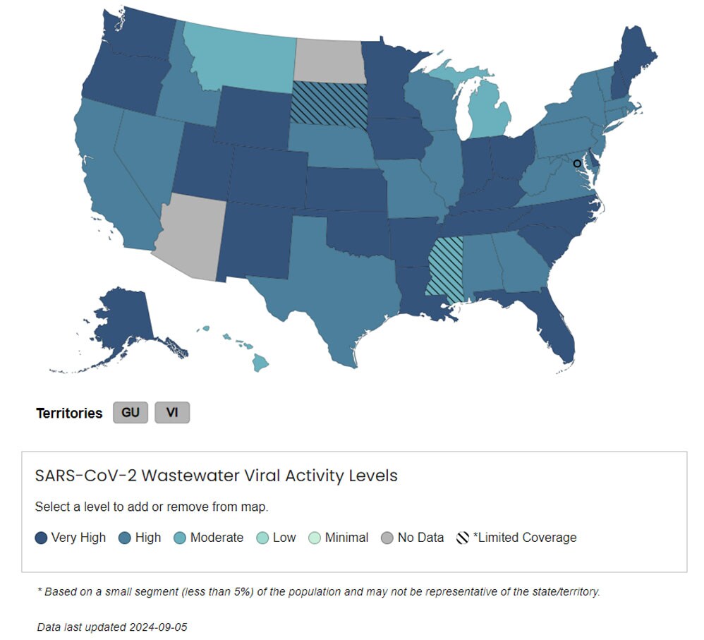 SARS-CoV-2 Wastewater Viral Activity Levels