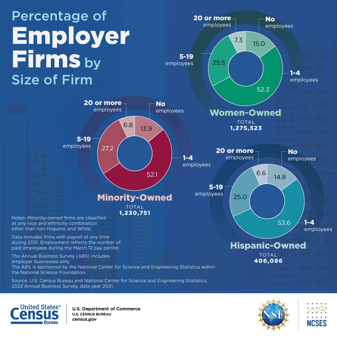 Percentage of Employer Firms by Size of Firm