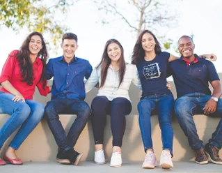 group of people sitting together