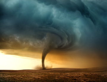 Tornado touched down in open field