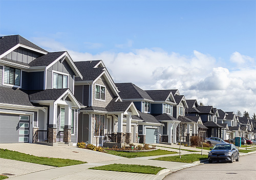 Houses down a street