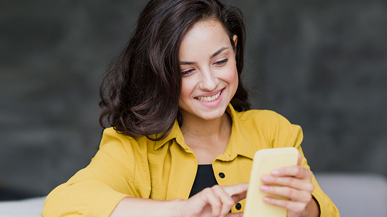 Woman using smartphone