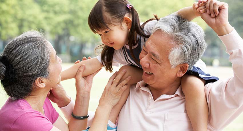 grandparents with granddaughter