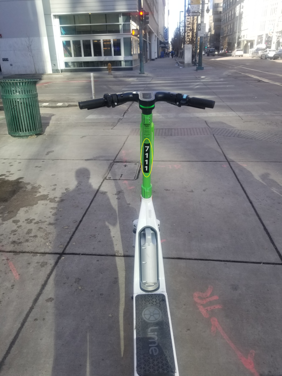 Photo of Lime scooter with scooter number circled