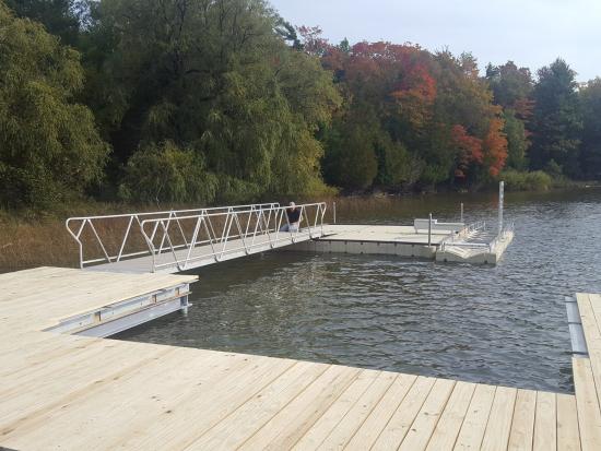 Accessible kayak launch on Loon Lake at Sleeping Bear Dunes National Lakeshore.