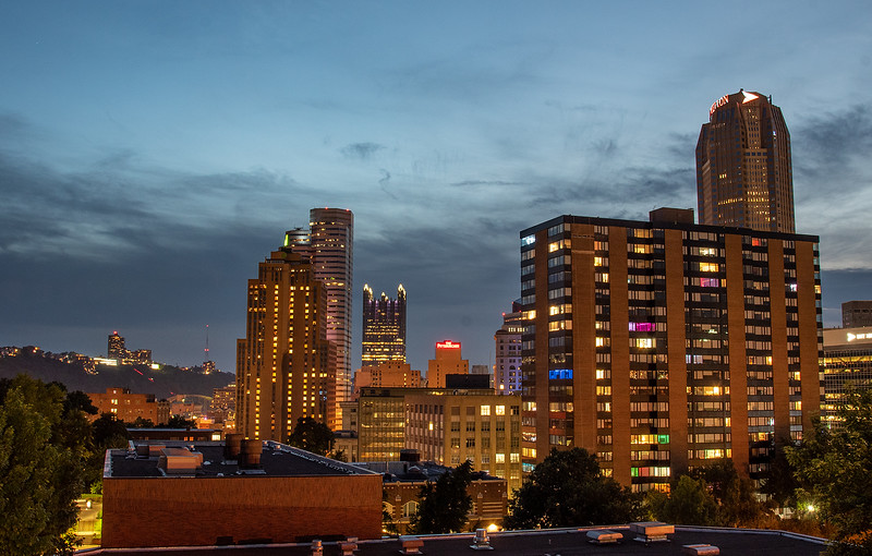 campus and skyline view