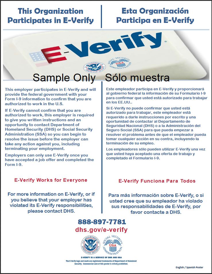 Aviso de Participación en E-Verify