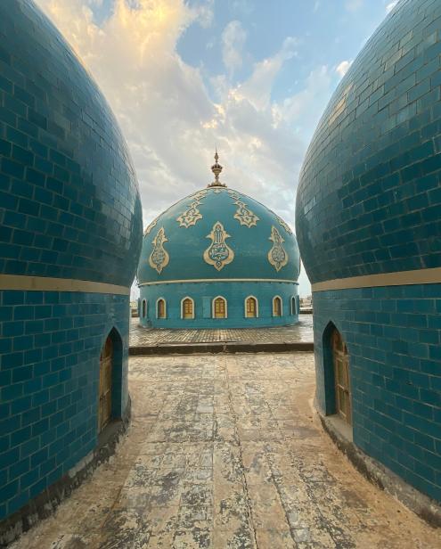 DOMES AND MINARET OF A BIG MOSQUE IN BASRA