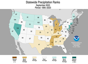 Statewide precipitation ranks