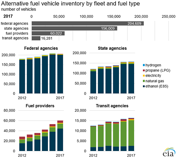 alternati8ve fueled vehicles by fleet and fuel type