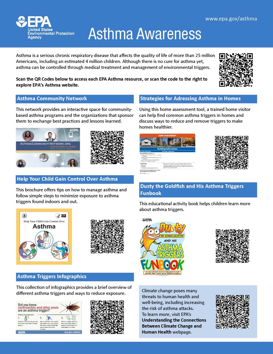 image of the asthma one pager document