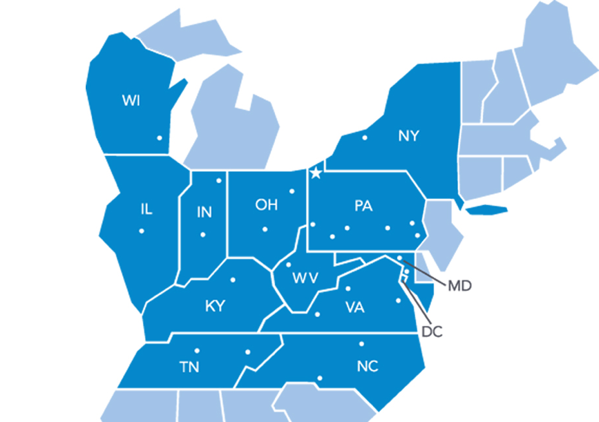 Map of ERIEs states of operation