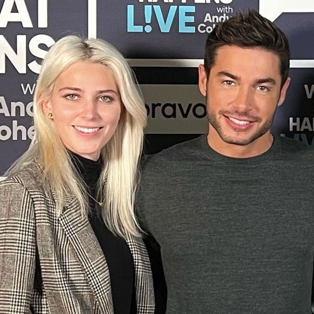 Andrea Denver poses with girlfriend Lexi Sundin at Bravo's Watch What Happens Live With Andy Cohen