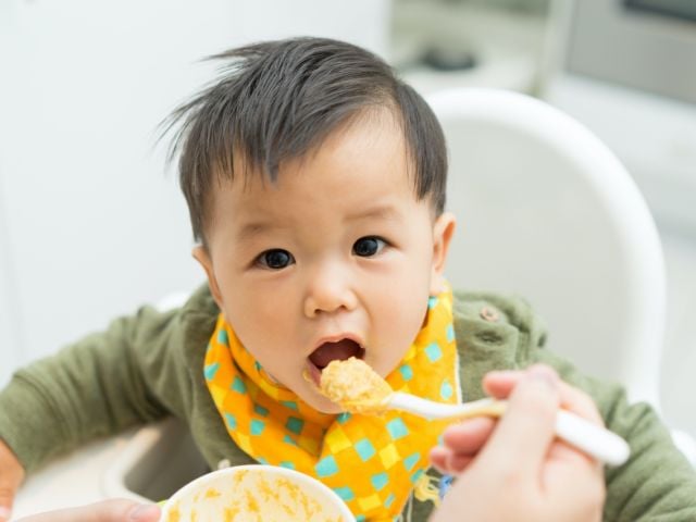 Baby eating food