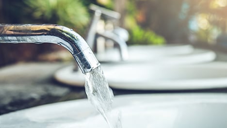 Water flowing out of tap