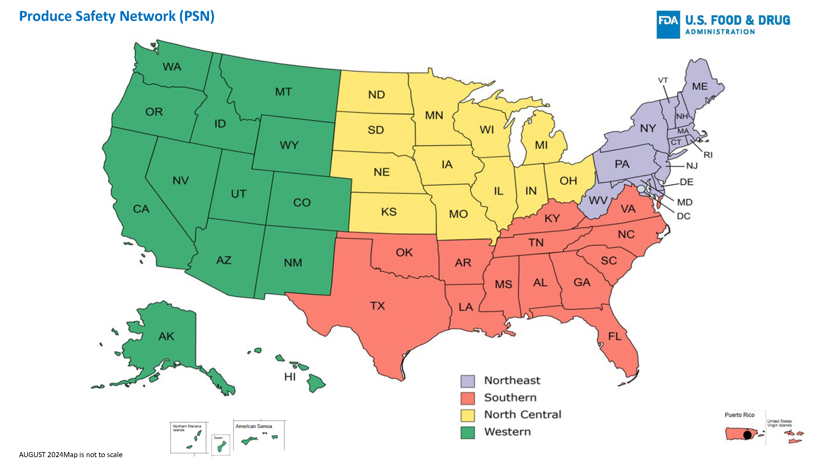 Produce Safety Network (PSN) Map - August 2024