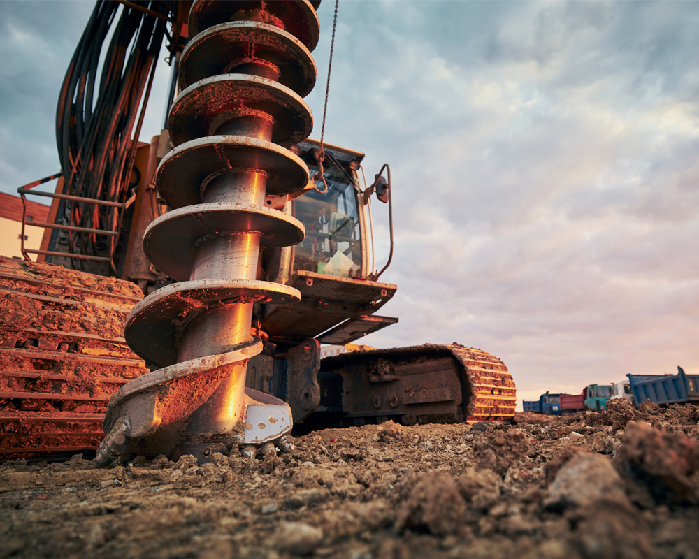 A picture of construction equipment changing the ground